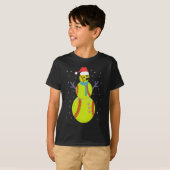 Funny Softball Snowman Christmas New Year Gift T-shirt (Voorkant volledig)