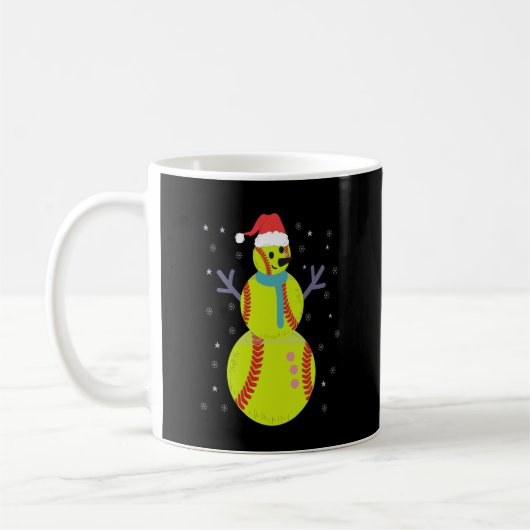 Funny Softball Snowman-kerstcadeau Koffiemok (Links)