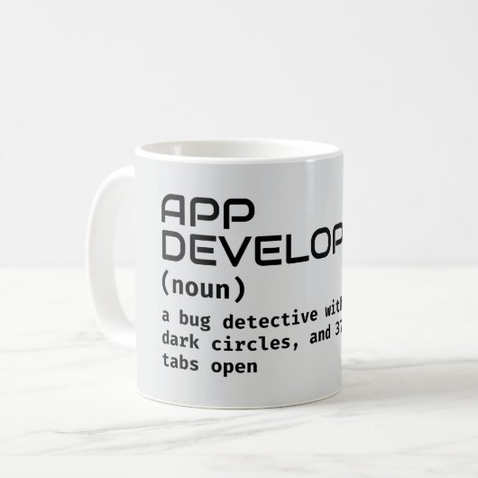 Funny Software Developer Definition Gift Koffiemok (Voorkant links)
