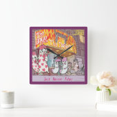 Funny Sokken Horror Film Square Wall klok (Huis)