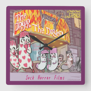 Funny Sokken Horror Film Square Wall klok