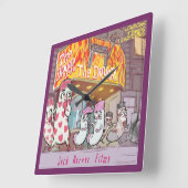 Funny Sokken Horror Film Square Wall klok (Hoek)