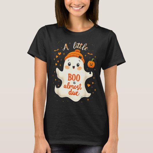 Funny Soky Pregnancy A Little Boo Is Almost Due Ha T-shirt (Voorkant)