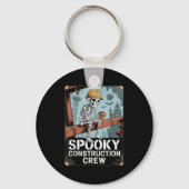 Funny Soky Skeleton Workers Halloween Construction Sleutelhanger (Voorkant)