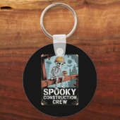 Funny Soky Skeleton Workers Halloween Construction Sleutelhanger (Voorkant)