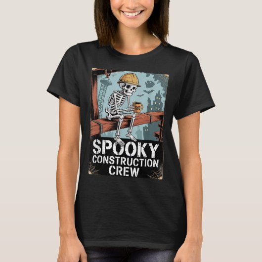 Funny Soky Skeleton Workers Halloween Construction T-shirt (Voorkant)