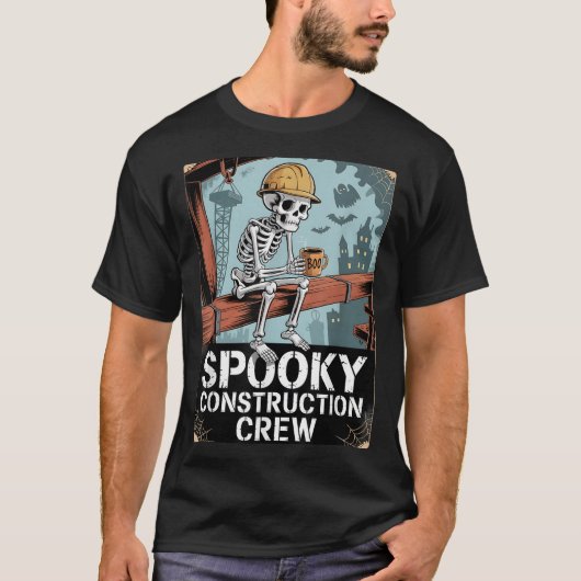 Funny Soky Skeleton Workers Halloween Construction T-shirt (Voorkant)