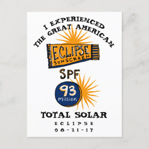 Funny Solar Eclipse Sunscreen Briefkaart