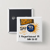 Funny Solar Eclipse Sunscreen Vierkante Button 5,1 Cm (Voorkant /achterkant)