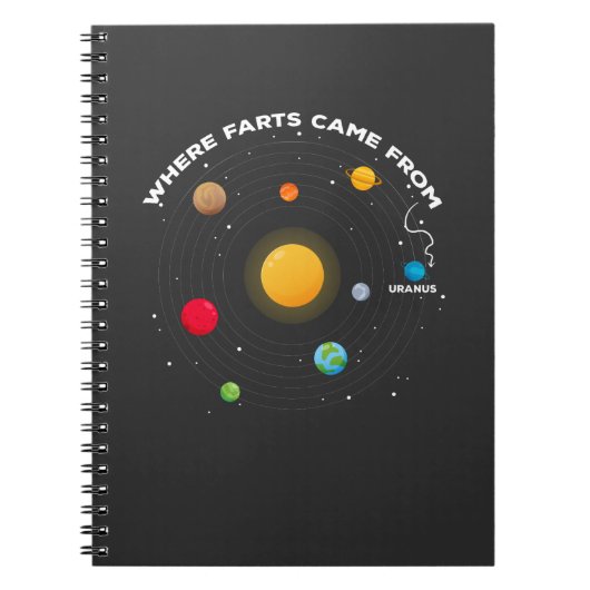 Funny Solar System Astronomie Joke Uranus Farts Notitieboek (Voorkant)
