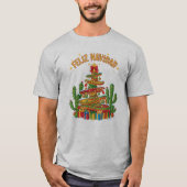 Funny Sombrero Stack Christmas Tree Feliz Navidad T-shirt (Voorkant)