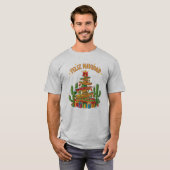 Funny Sombrero Stack Christmas Tree Feliz Navidad T-shirt (Voorkant volledig)
