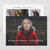 Funny Soms Naughty 3 Foto Merry Kerstry Feestdagenkaart (Voorkant / Achterkant)