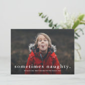 Funny Soms Naughty 3 Foto Merry Kerstry Feestdagenkaart (Staand voorkant)