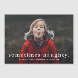 Funny Soms Naughty Photo Merry Kerstry Magnetische Uitnodiging