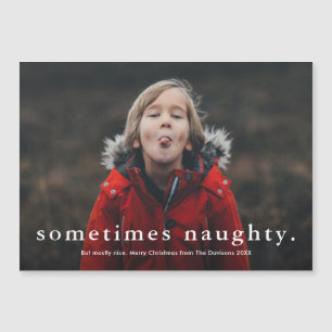 Funny Soms Naughty Photo Merry Kerstry Magnetische Uitnodiging