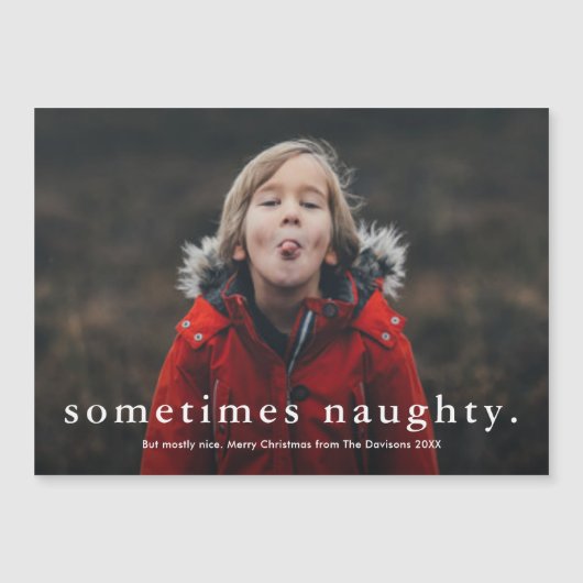 Funny Soms Naughty Photo Merry Kerstry Magnetische Uitnodiging (Voorkant)