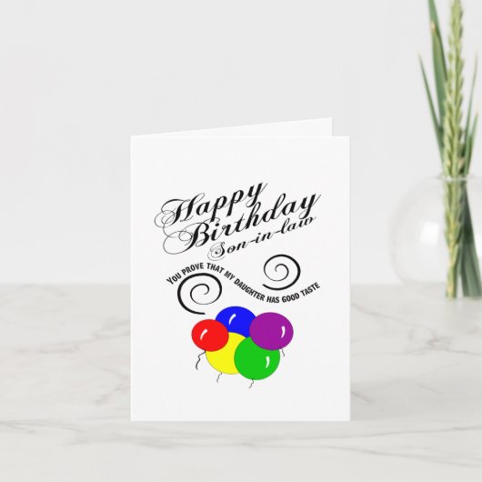 funny Son in law birthday Kaart (Voorkant)