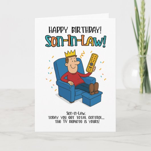 Funny Son-in-Law Kaart - King of the Remote (Voorkant)