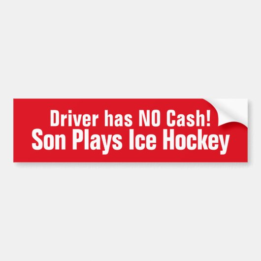 Funny, Son Plays Ice Hockey Bumpersticker (Voorkant)