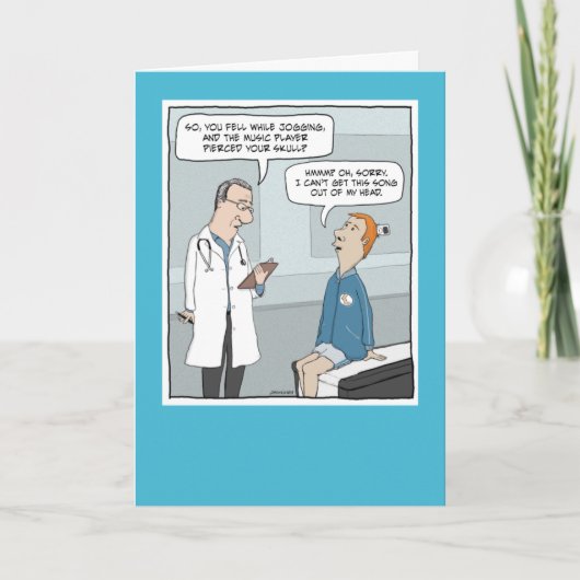 Funny Song in mijn hoofd Birthday Kaart (Voorkant)