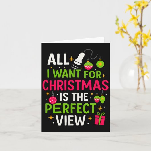 Funny Sonographer Christmas - Holiday Ultrasound T Kaart (Gele Bloem)