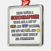 Funny Sonographer ... OMG WTF LOL Metalen Ornament (Links)