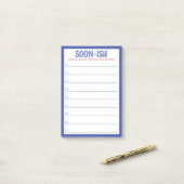 Funny Soon Ling om Post-it Nota's van de Lijst te  Post-it® Notes (Op bureau)