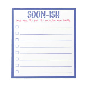 Funny Soonish Led om lijstblocnote te doen Notitieblok