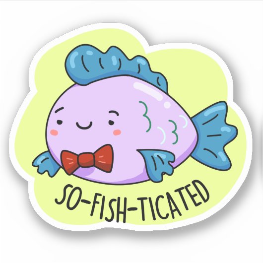Funny Sophisticated Fish Pun, met zogenoemde visti Sticker (Voorkant)