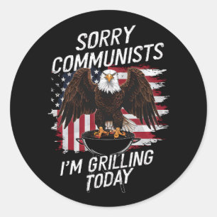 Funny Sorry Communisten Die Ik Vanavond Grill Ronde Sticker