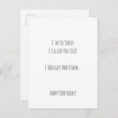Funny Sorry I Called You Old Birthday Humor Card Briefkaart (Voorkant / Achterkant)