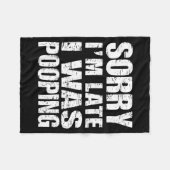 Funny Sorry I'm Late I Was Ong  Fleece Deken (Voorkant (Horizontaal))