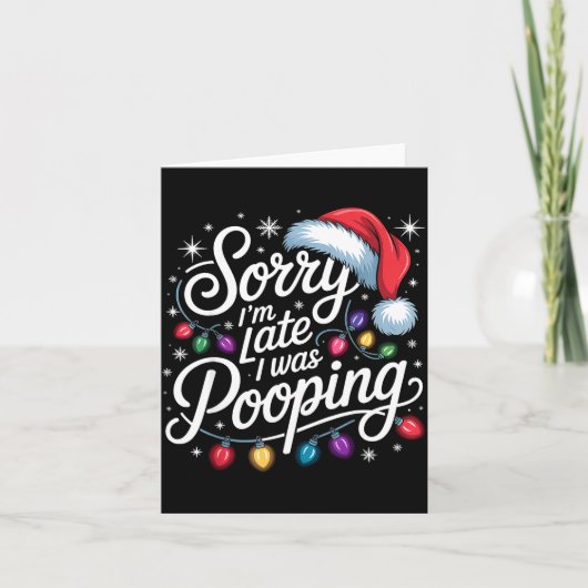 Funny Sorry I'm Late I Was Ong Xmas Lights Red San Kaart (Voorkant)