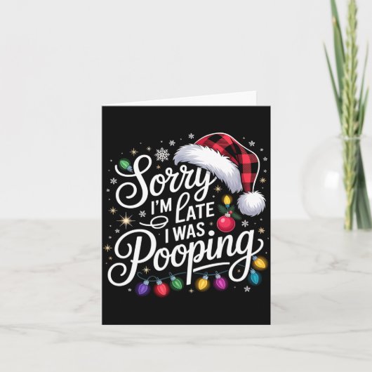 Funny Sorry I'm Late I Was Ong Xmas Lights Red San Kaart (Voorkant)