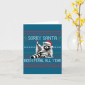 Funny Sorry Santa I've Been Feral All Year Ugly Ch Kaart (Gele Bloem)