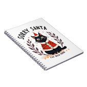 Funny Sorry Santa I've Been Feral Black Cat Christ Notitieboek (Rechterzijde)