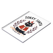 Funny Sorry Santa I've Been Feral Black Cat Christ Notitieboek (Linkerzijde)