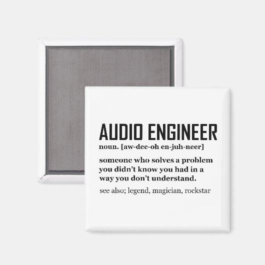 Funny Sound Engineer Audio Engineering Definition Magneet (Voorkant / Achterkant)
