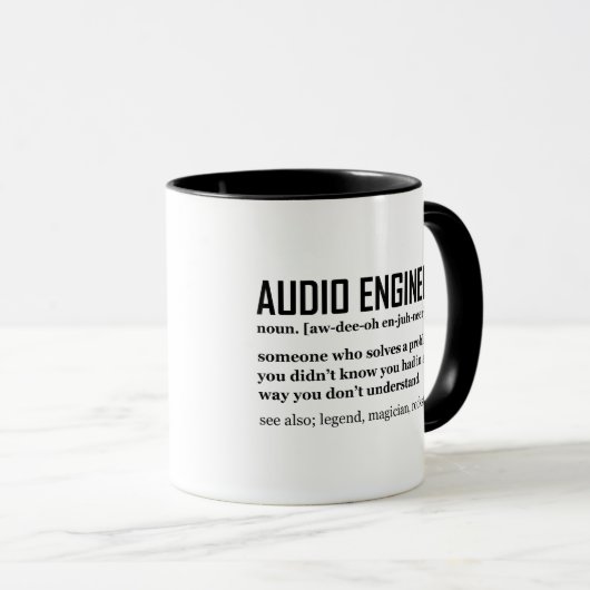 Funny Sound Engineer Audio Engineering Definition Mok (Voorkant rechts)