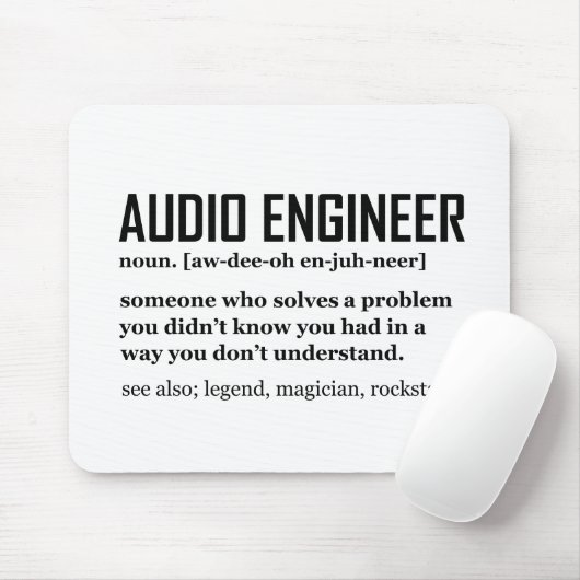 Funny Sound Engineer Audio Engineering Definition Muismat (Met muis)