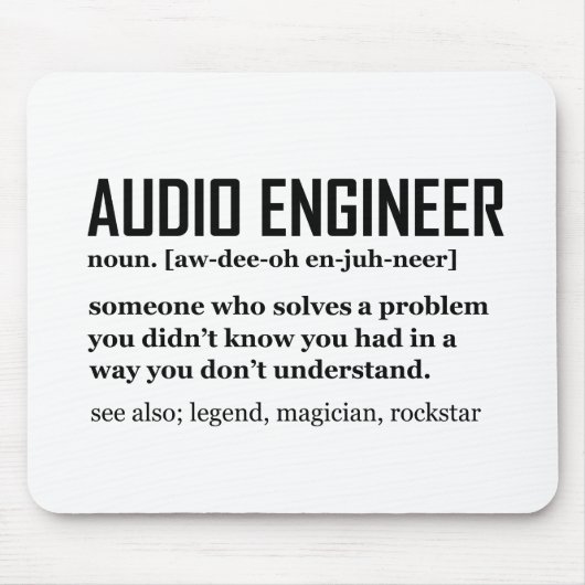 Funny Sound Engineer Audio Engineering Definition Muismat (Voorkant)