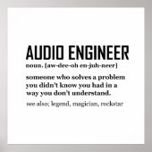 Funny Sound Engineer Audio Engineering Definition Poster (Voorkant)