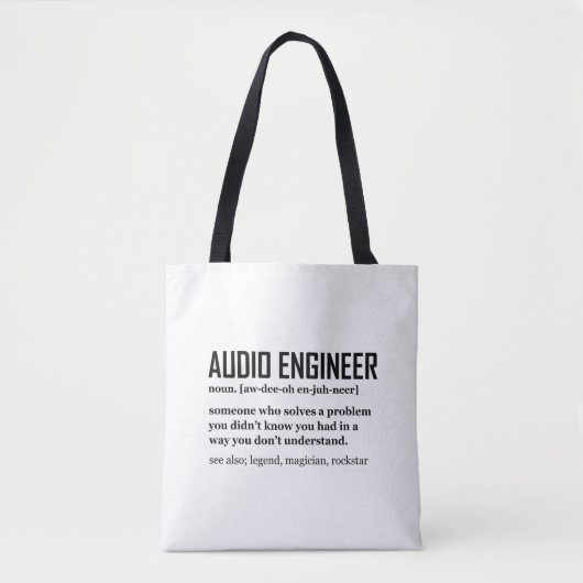 Funny Sound Engineer Audio Engineering Definition Tote Bag (Voorkant)