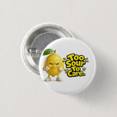 Funny Sour Lemon Pin Button | Cute Angry Lemon Bad (Voorkant /achterkant)