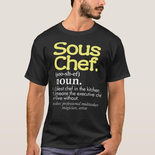 Funny Sous Chef Definition Coudest Chef in pirate T-shirt (Voorkant)