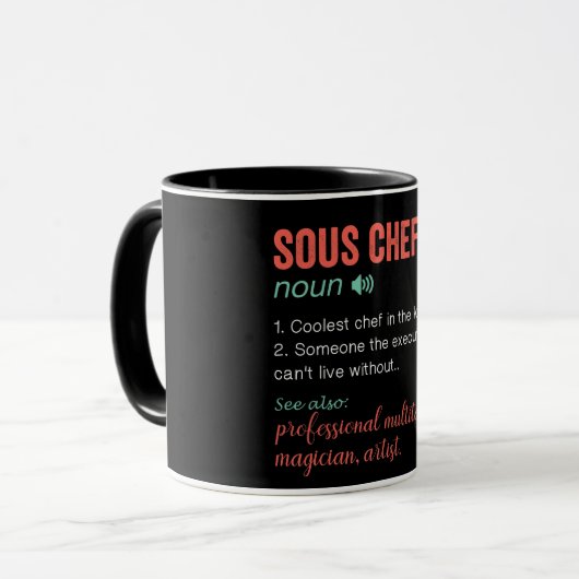 Funny Sous Chef Definition Mok (Voorkant links)