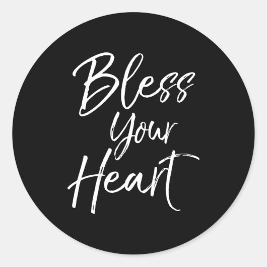 Funny Southern Christian Saying Quote Gift Bless Y Ronde Sticker (Voorkant)