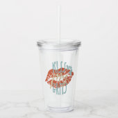 Funny Southern Gezegden Kiss My Grits Typografie Acryl Drinkbeker (Voorkant)