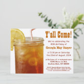 Funny Southern Sweet Tea Birthday Party Kaart (Staand voorkant)